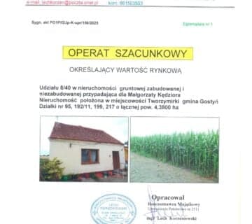 Sprzedaż udziału 8/40 w nieruchomości gruntowej