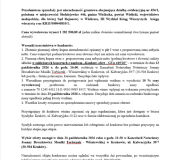 Syndyk masy upadłości ogłasza konkurs ofert na sprzedaż nieruchomości
